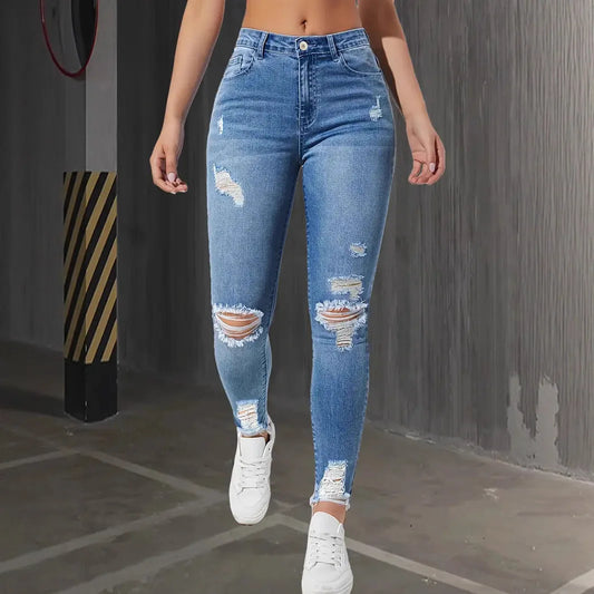 High-Waist Stretch Skinny Jeans