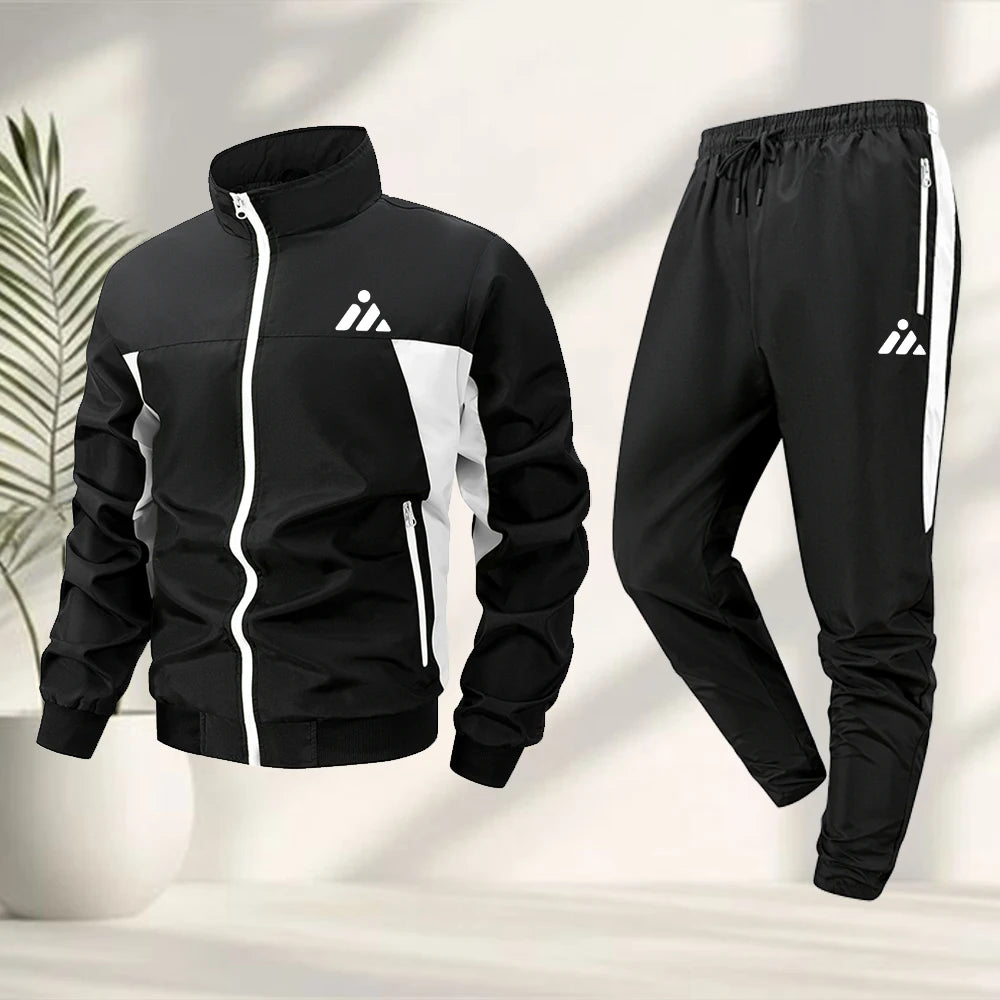 Men’s Geometric Zip Track Set