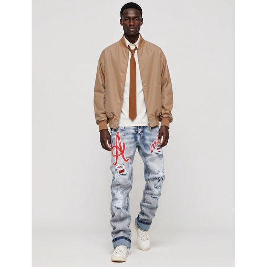 Men’s Embroidered Patch Jeans