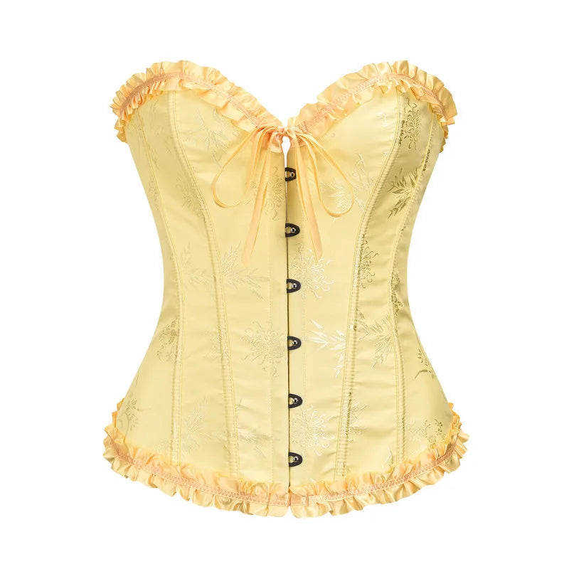 Jacquard Ruffle Corset Top