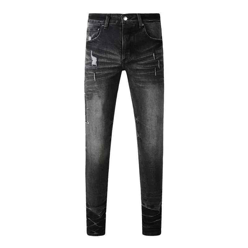 Retro-Wash Skinny Ripped Jeans