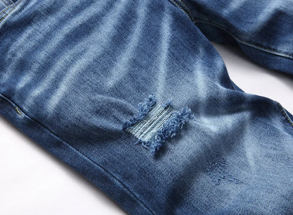 Men’s Light-Wash Ripped Skinny Jeans