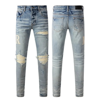 Retro-Wash Skinny Ripped Jeans