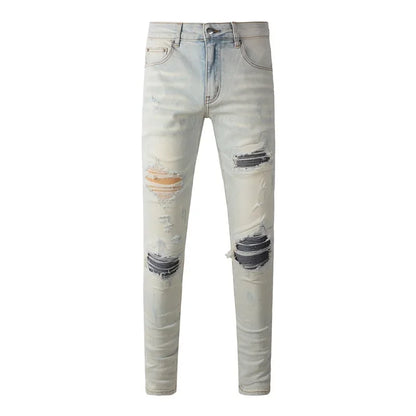 Retro-Wash Skinny Ripped Jeans