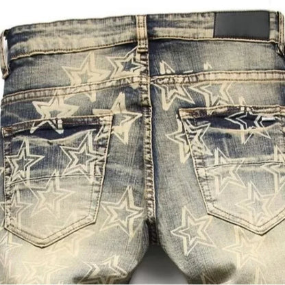 Men’s Distressed Patch Slim Jeans