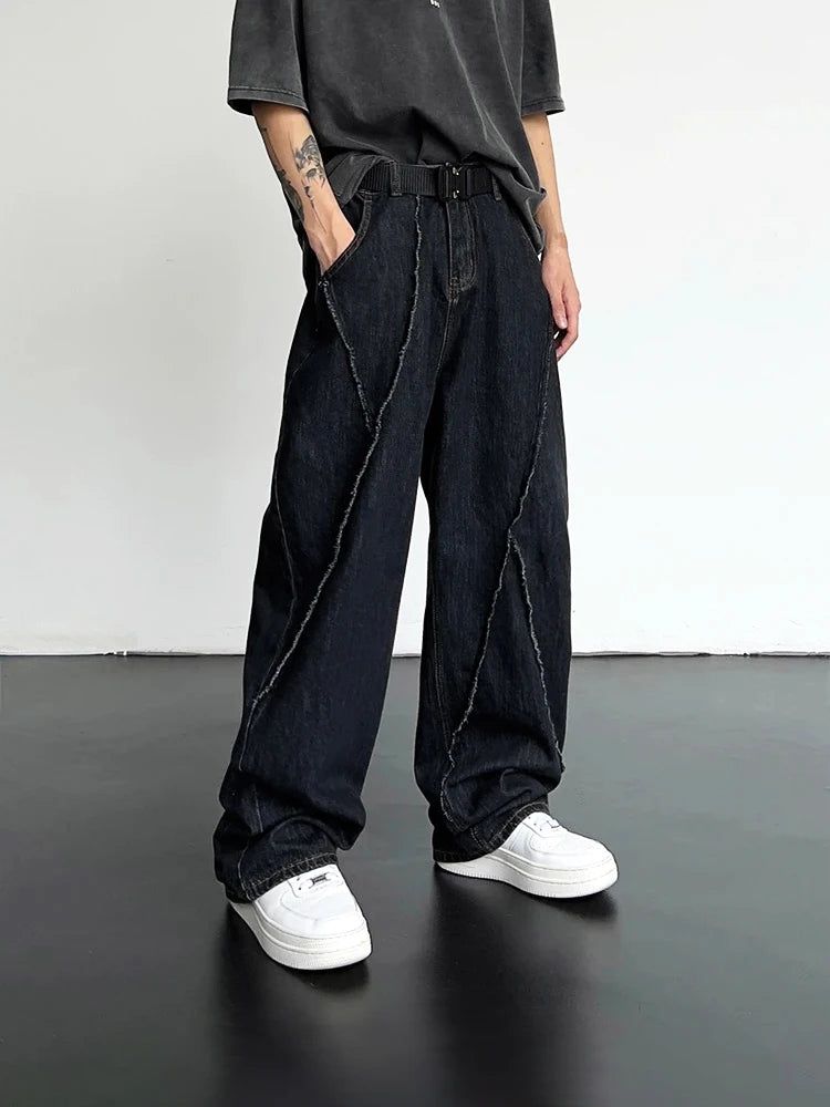 Oversized Wide-Leg Ripped Jeans