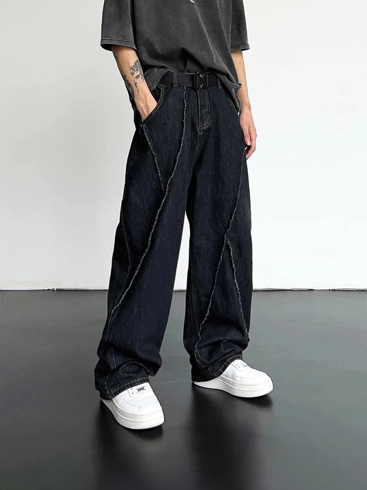 Oversized Wide-Leg Ripped Jeans
