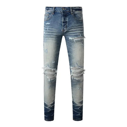 Retro-Wash Skinny Ripped Jeans