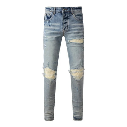 Retro-Wash Skinny Ripped Jeans