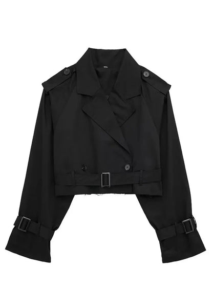 Women’s Belted Cropped Trench Jacket