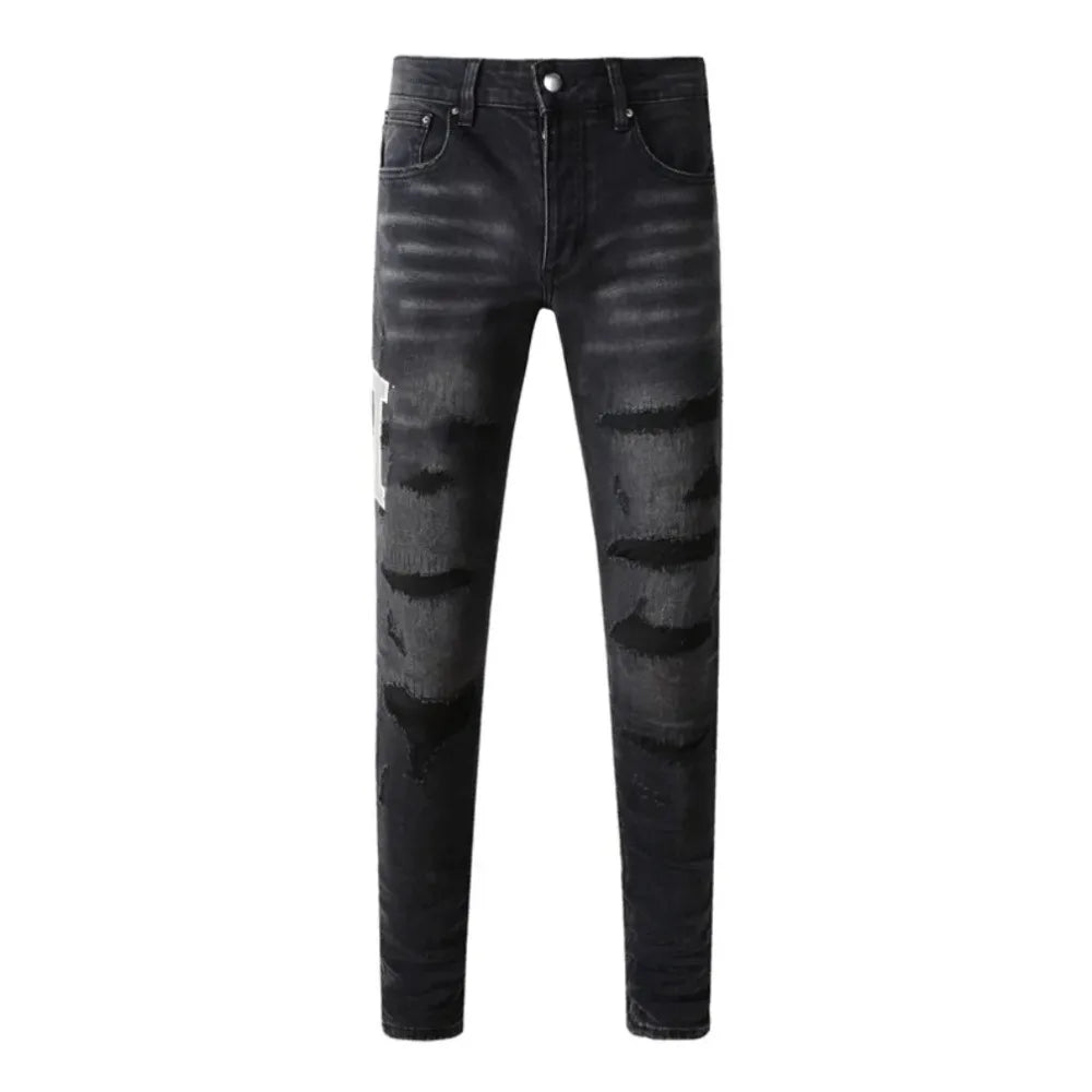 Retro-Wash Skinny Ripped Jeans