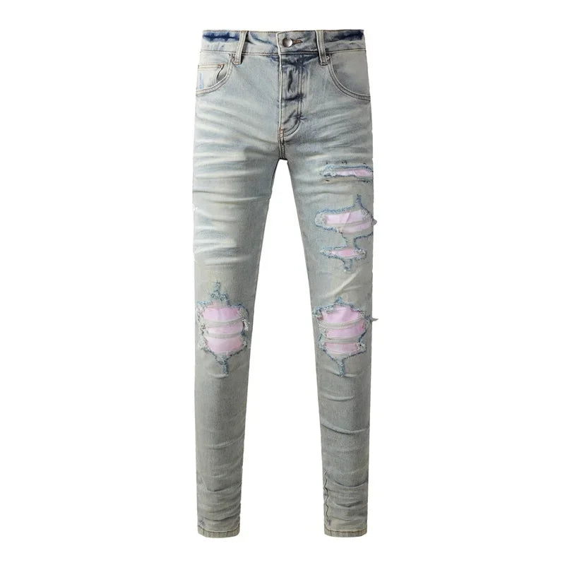 Retro-Wash Skinny Ripped Jeans
