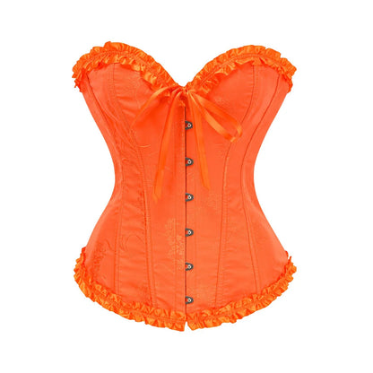 Jacquard Ruffle Corset Top