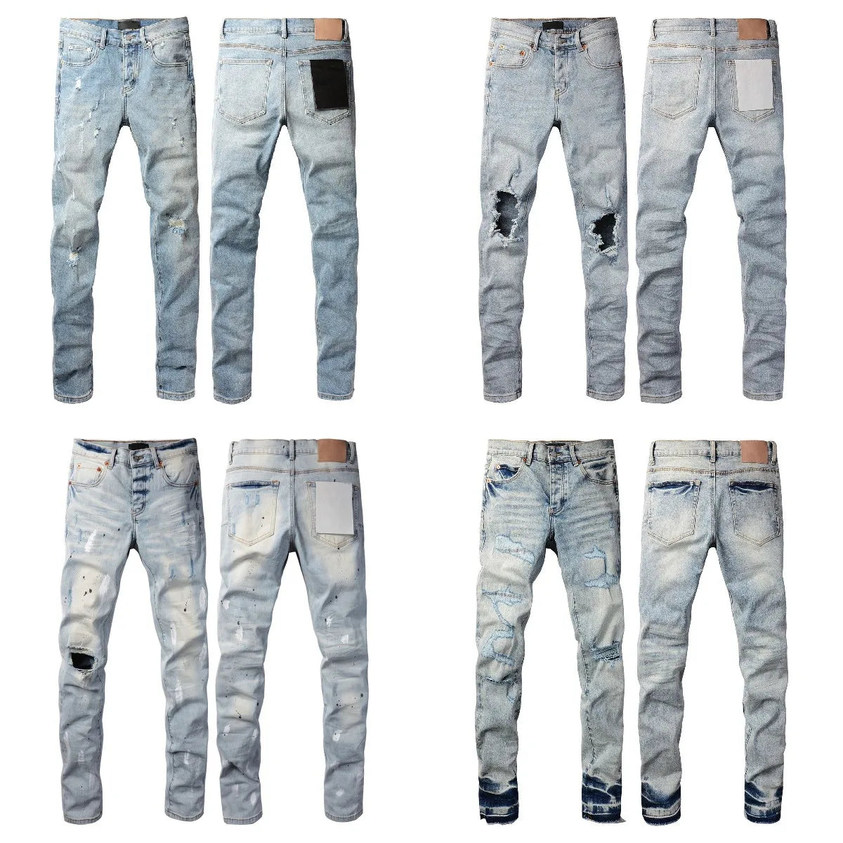 Distressed Skinny Jeans — Light Blue