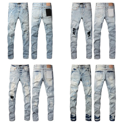 Distressed Skinny Jeans — Light Blue