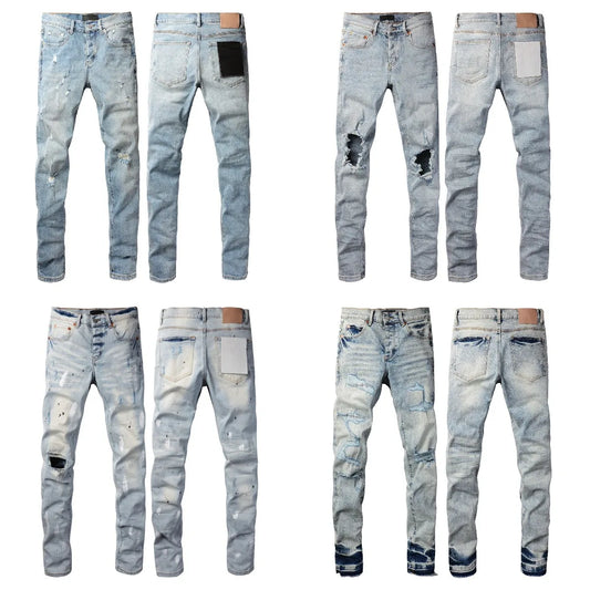 Distressed Skinny Jeans — Light Blue