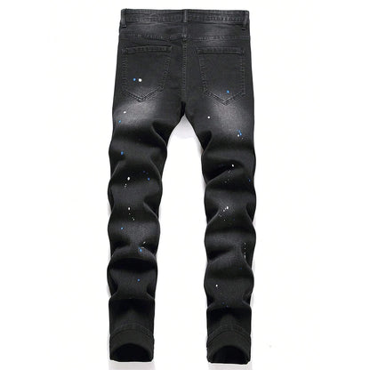 Y2K Ripped Patchwork Jeans — Black