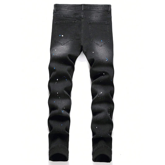 Y2K Ripped Patchwork Jeans — Black