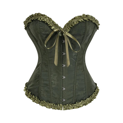 Jacquard Ruffle Corset Top