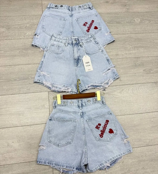 Women’s Embroidered Denim Shorts