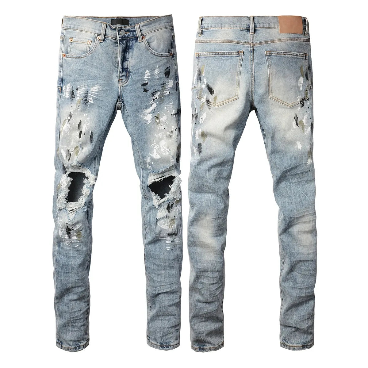 Distressed Skinny Jeans — Light Blue