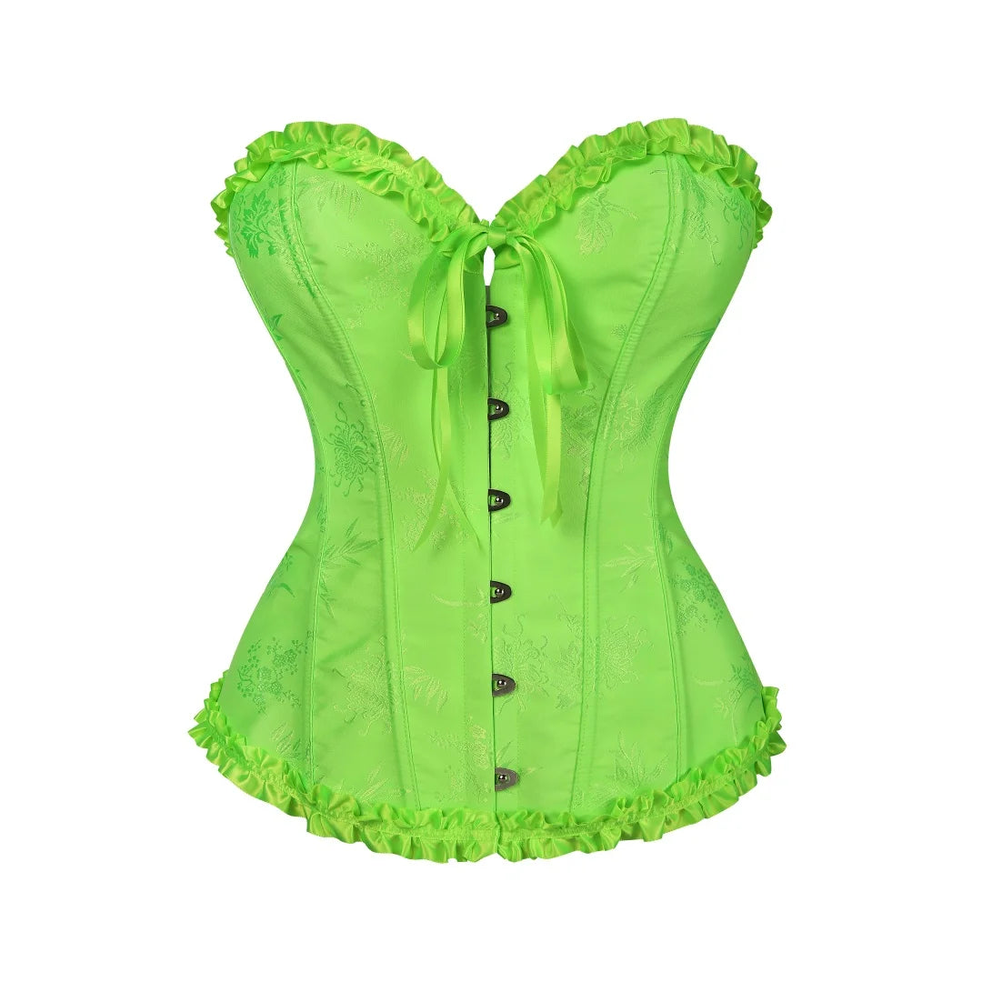 Jacquard Ruffle Corset Top