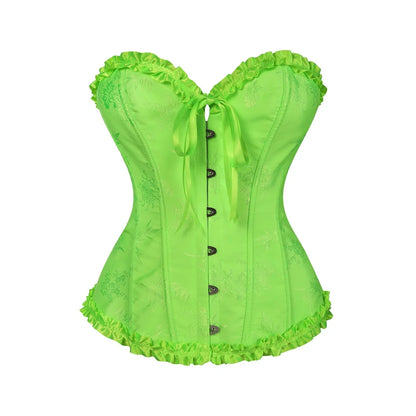 Jacquard Ruffle Corset Top