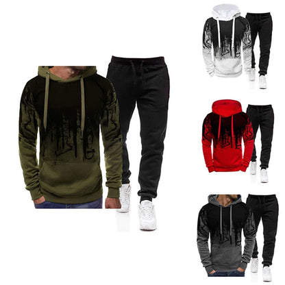 Men’s Splash-Print Hoodie & Jogger Set