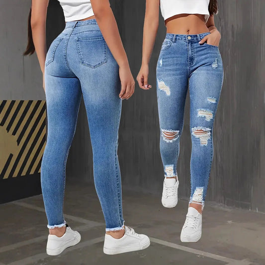 High-Waist Stretch Skinny Jeans