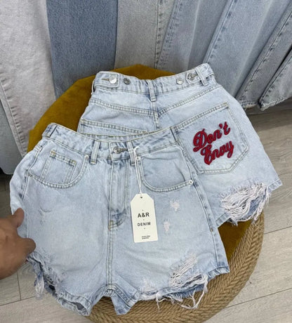 Women’s Embroidered Denim Shorts
