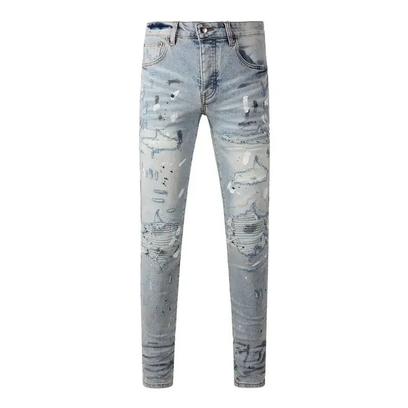 Retro-Wash Skinny Ripped Jeans