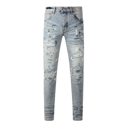 Retro-Wash Skinny Ripped Jeans