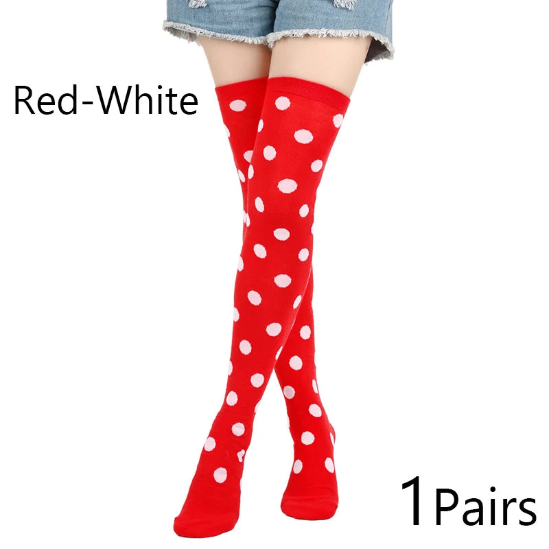 Polka-Dot Over-the-Knee Socks