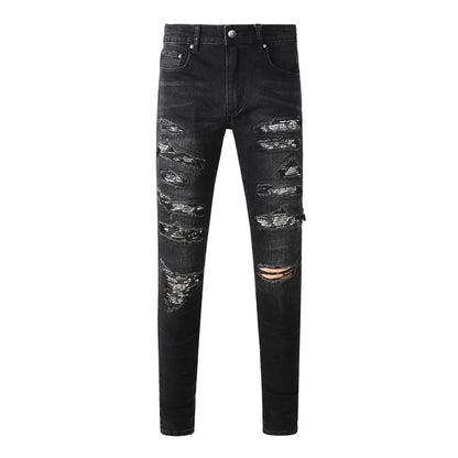 Retro-Wash Skinny Ripped Jeans