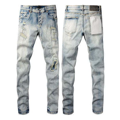 Distressed Skinny Jeans — Light Blue