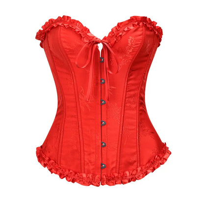 Jacquard Ruffle Corset Top