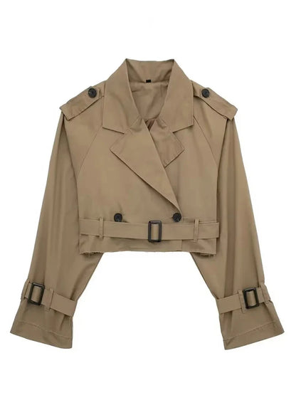 Women’s Belted Cropped Trench Jacket