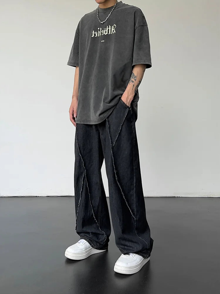 Oversized Wide-Leg Ripped Jeans