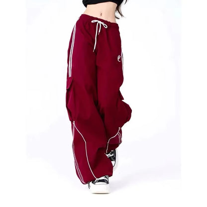 Women’s Striped Wide-Leg Cargo Pants