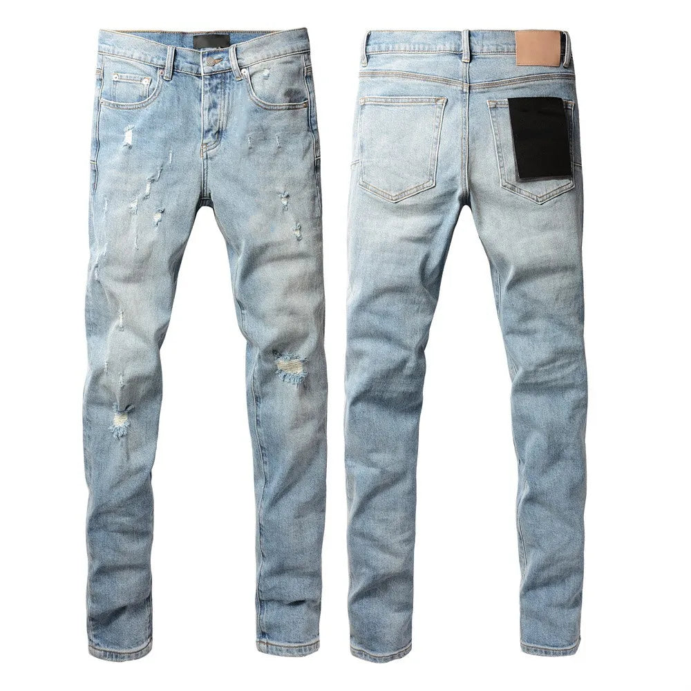 Distressed Skinny Jeans — Light Blue