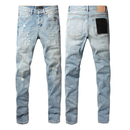 Distressed Skinny Jeans — Light Blue
