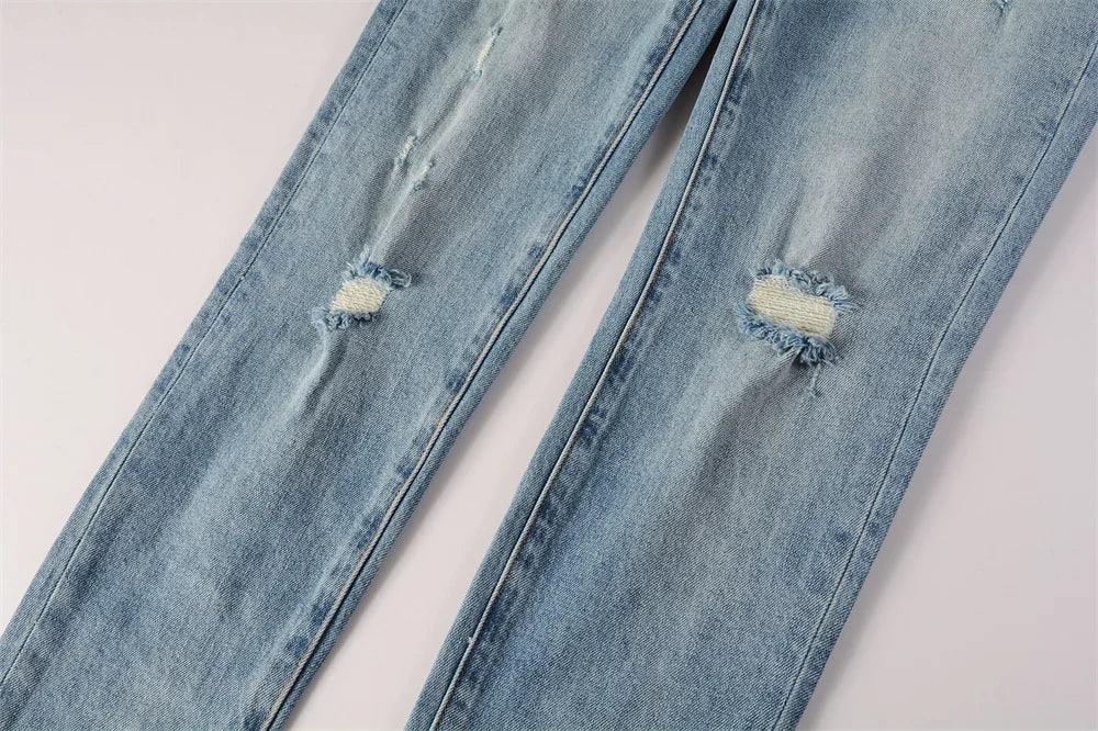 Distressed Skinny Jeans — Light Blue