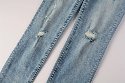 Distressed Skinny Jeans — Light Blue