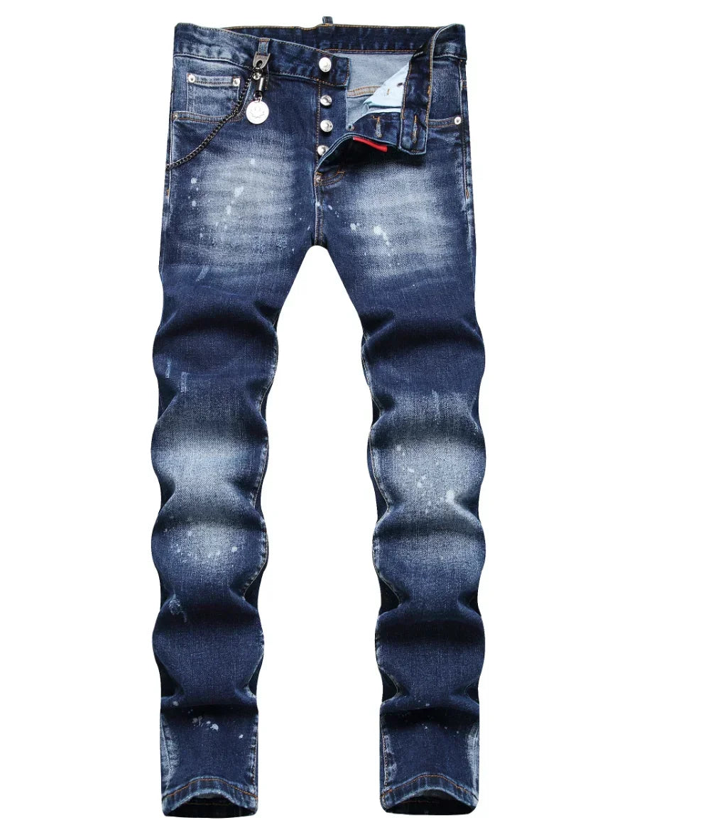 Men’s Light-Wash Ripped Skinny Jeans