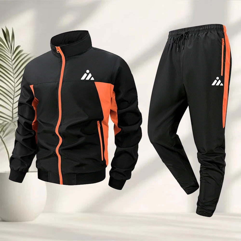 Men’s Geometric Zip Track Set
