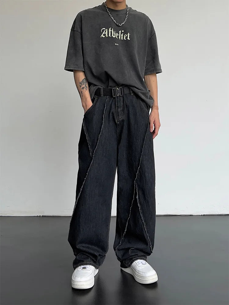 Oversized Wide-Leg Ripped Jeans
