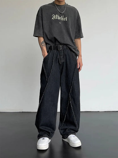 Oversized Wide-Leg Ripped Jeans