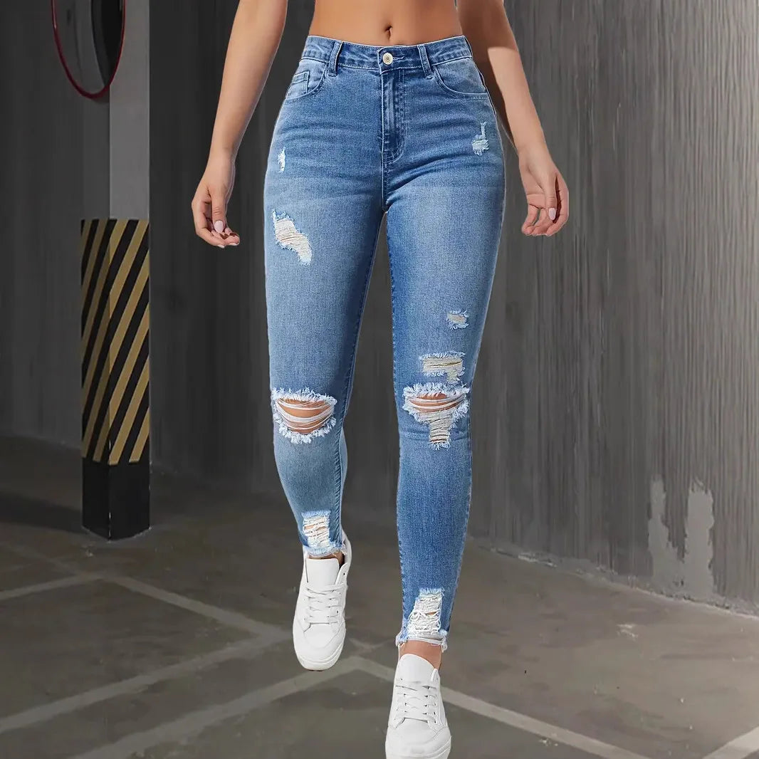 High-Waist Stretch Skinny Jeans