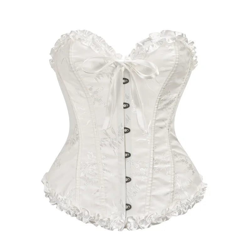 Jacquard Ruffle Corset Top