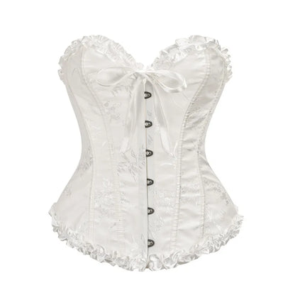 Jacquard Ruffle Corset Top
